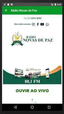 Rádio Novas de Paz android App screenshot 0